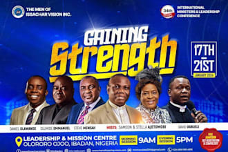 create amazing church flyer designs or church posters, church service flyers
