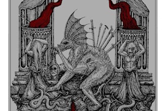 create dark artwork for the needs of the music industry