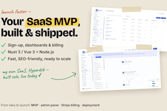 develop your saas mvp web app with nuxt js vue and node js