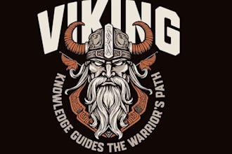 design high quality viking mascot logo with t shirt design