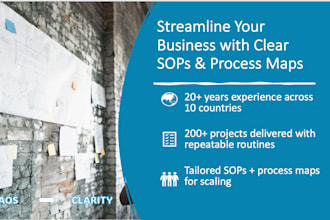 be your expert business process mapping and sop creator