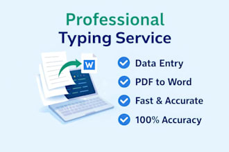 professional data entry and typing work