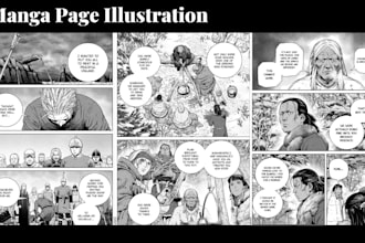 draw manga comic page anime webtoon art as manga artist in unique manga style