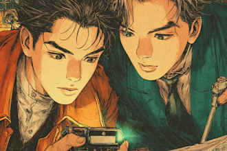 traditional retro style comic book or webtoon episode