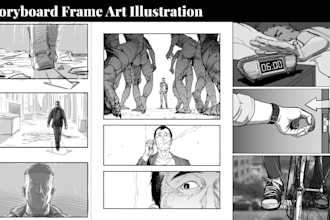 create storyboard frame for comic, animation movie, games, and commercials