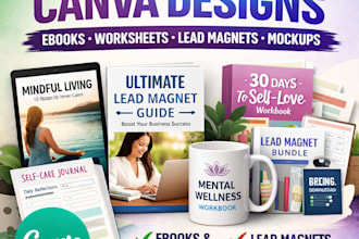 do minimalist canva ebook design mockup mental health worksheet lead magnet,mug