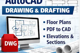 create professional 2d autocad drawing
