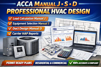 design hvac and acca manual j, d, s calculation