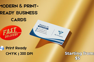 design professional and modern business card design, print ready guaranteed
