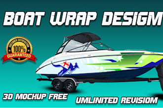 do boat wrap,jet ski,personal watercraft,yacht wrap,any boat,ship wrap design