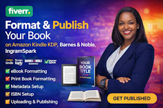 format and publish your book on amazon kindle KDP, barnes and noble, ingramspark