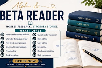 do beta reading, alpha reading book critique proofreading with detailed feedback