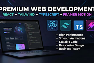 develop a premium react website with framer motion