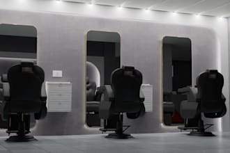design modern and luxury salon interior in 3d