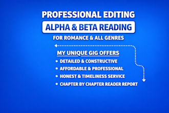 beta read your book and provide detailed feedback