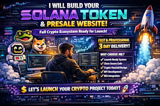 develop your blockchain, solana token, smart contract, presale crypto website