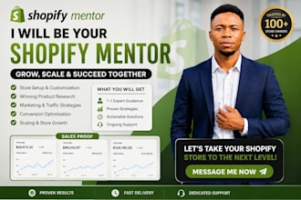 be your shopify mentor dropshipping coach ecommerce consultant shopify coach