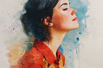 create watercolor portrait art, watercolor painting