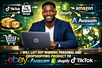 list hot winning personal and dropshipping product to ebay avasam shopify tiktok