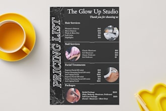 design a tailored and editable pricing list