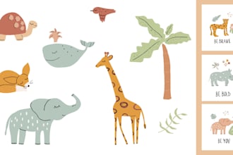 create cute and unique vector clipart