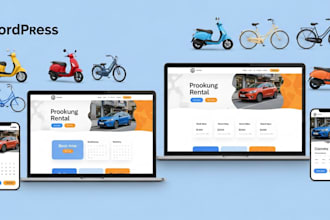 build wordpress website for scooter, bike rental, bicycle store and car rental