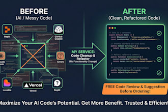 clean and refactor your vibe coded, ai generated or messy application code