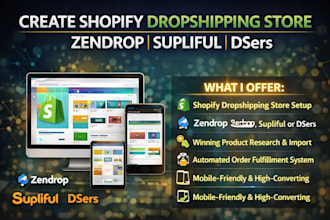 create shopify dropshipping store zendrop supliful dsers
