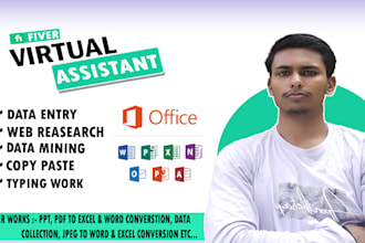 do excle data entry, web research, copy paste, typing work