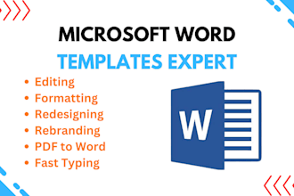 edit, format and redesign microsoft word templates and letterheads