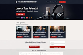 design a wordpress podcast website with spotify and apple integration