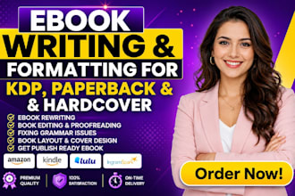 do ebook promotion, ebook editing, proofreading, formatting and audio book