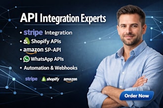 do API integrations for stripe, shopify, amazon, woocommerce, rest and soap,