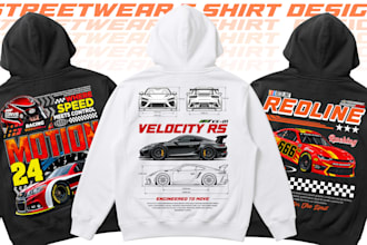design an automotive graphic streetwear t shirt