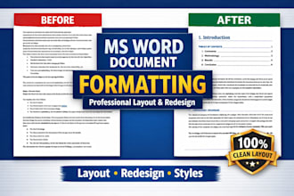 do microsoft word document formatting, ms layout and redesign professionally