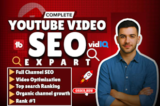 do top rated youtube video SEO specialist ,channel optimization and top ranking
