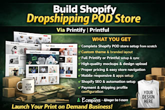 build shopify dropshipping pod store print on demand via printify printiful