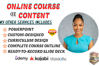 course outline, slide deck, elearning slides, powerpoint, instructional design