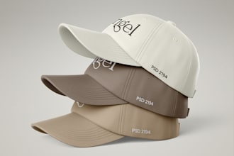 design realistic 3d cap, baseball, and snapback designs with 3d mockups