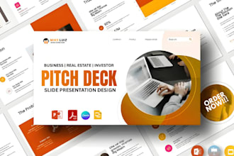 design investor pitch deck real estate startup sales business ppt presentation