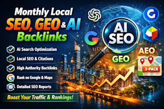 monthly website local off page ai SEO GEO aeo backlinks building for ai search