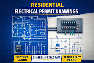 create electrical engineering drawings and sld for residential permit