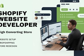 design shopify website, dropshipping store, shopify store development