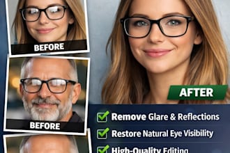 remove glare and reflection from glasses professionally