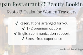 arrange restaurant and beauty bookings in kyoto and osaka