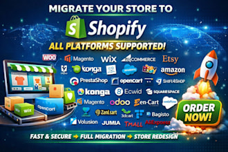 migrate opencart shift4shop konga ecwid wix amazon ebay etsy to shopify store