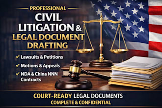 be your civil litigation lawyer and draft legal documents