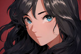 make anime drawing with anime art style character
