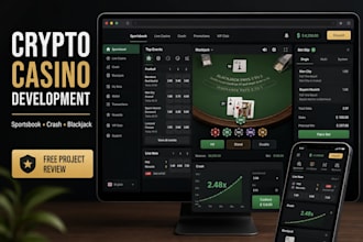 build gamble website, sport bet website, crypto bet app, crash game, blackjack