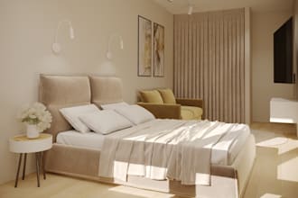 create photorealistic 3d render for residential or commercial interior